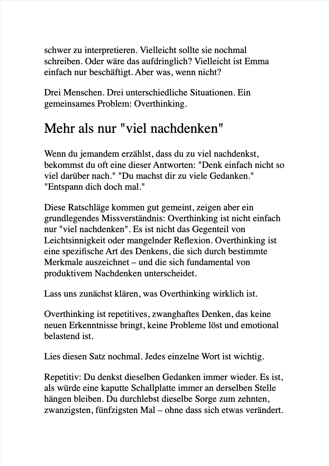 DIE OVERTHINKING-KUR - Der Weg aus dem Gedankenkarousell hin zu Ruhe, Fokus und mentaler Freiheit