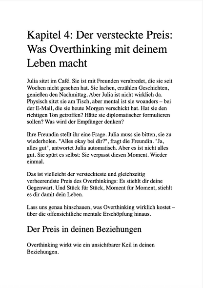 DIE OVERTHINKING-KUR - Der Weg aus dem Gedankenkarousell hin zu Ruhe, Fokus und mentaler Freiheit