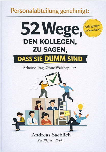 PERSONALABTEILUNG GENEHMIGT: 52 WEGE, DEINEN KOLLEGEN ZU SAGEN, DASS SIE DUMM SIND - Arbeitsalltag. Ohne Weichspüler.