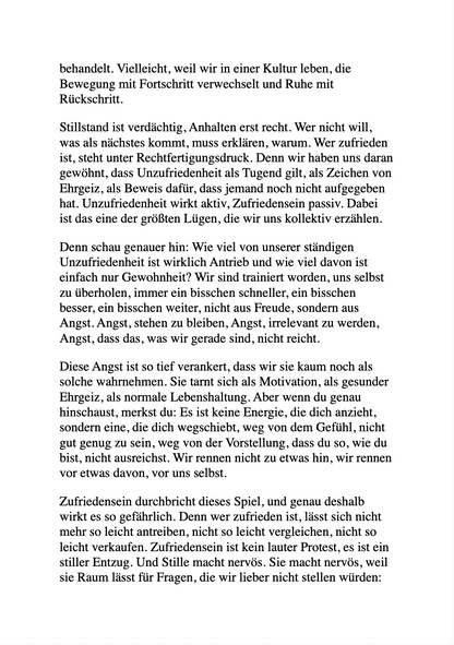 DER HEIẞE SCHEIẞ VOM ZUFRIEDENSEIN - Wie du aufhörst, dir im Weg zu stehen und anfängst, zufrieden zu sein