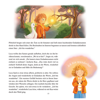 LUCA UND DIE SCHULE DER KRAFTVOLLEN GEDANKEN - Ein Buch über die Kraft der positiven Gedanken — mit 70 gereimten Affirmationen