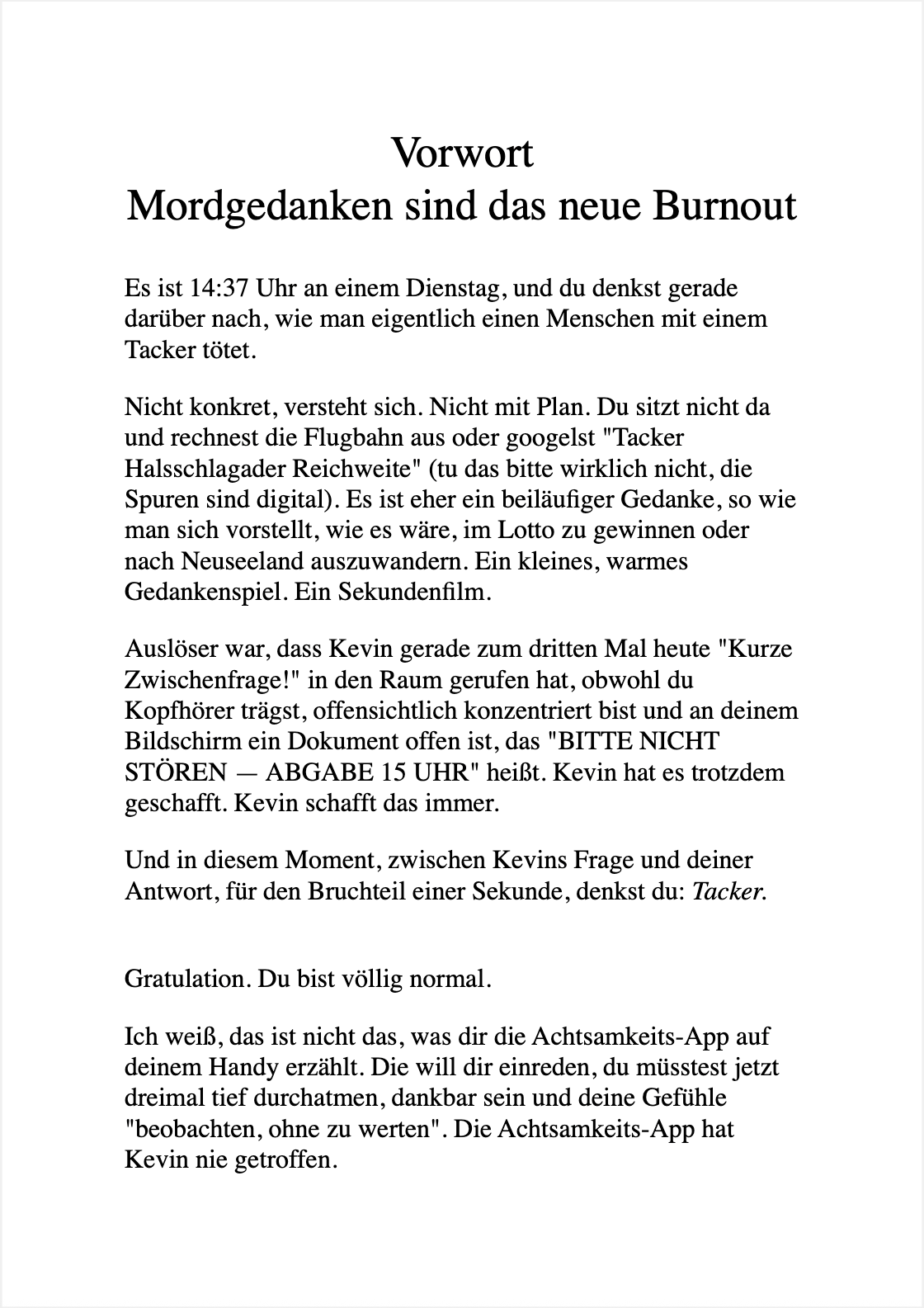 WIE MAN SEINE KOLLEGEN NICHT UMBRINGT?! Der (halbwegs) legale Survival-Guide für Schreibtischtäter