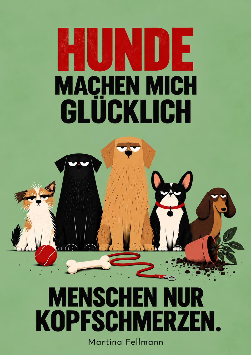 HUNDE MACHEN MICH GLÜCKLICH - MENSCHEN NUR KOPFSCHMERZEN